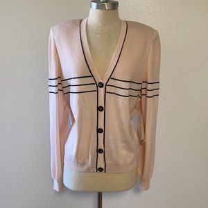St John Vintage Knit Pink Cardigan Sweater L